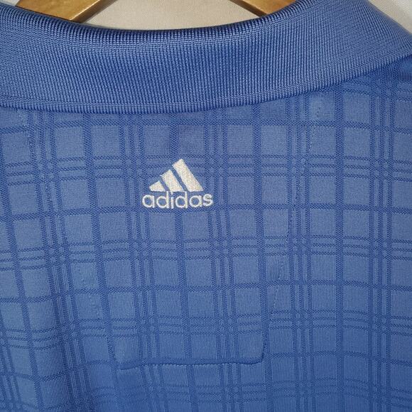 Adidas ClimaCool Polo Shirt Men’s M Blue Plaid Caledonia Golf & Fish Club Logo - Picture 6 of 8
